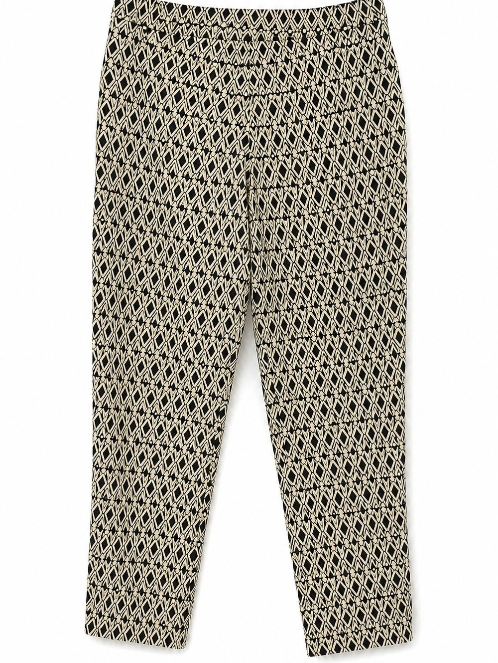 Kasper Women’s Size 16 Geometric Pull-On Ankle Pants Black Cream